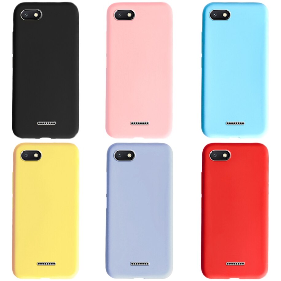 Para Xiaomi Redmi 6A Funda bonita de TPU Funda de teléfono para Xiaomi Redmi 6A A6 Color caramelo fundas de silicona blanda Funda bolsa