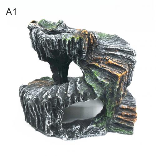 Aquarium Fish Tank Simulation Pet Turtle Terrace Resin Turtle Step Climbing Terrace Island Reptile Hide Point Aquarium Landscape: A1