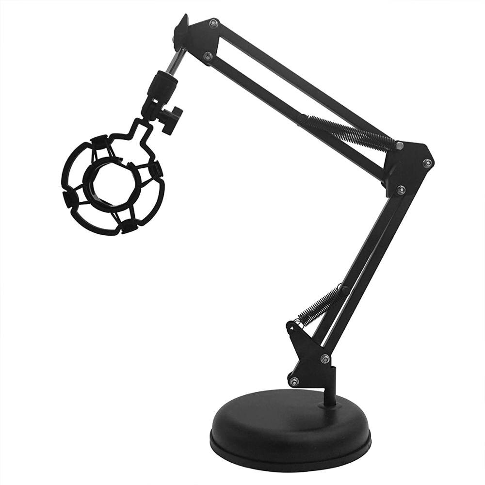 Desktop Microphone Stand, Adjustable Microphone Suspension Boom Scissor Arm Stand with Mic Shock Mount for lightweight Micphone: Default Title