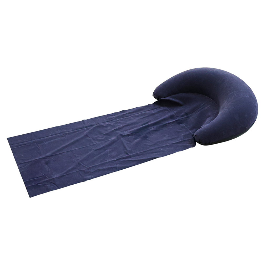 Outdoor Camping Inflatable Pillows Ultralight Beach mat camping single sleeping pad also folds easily for portability: black