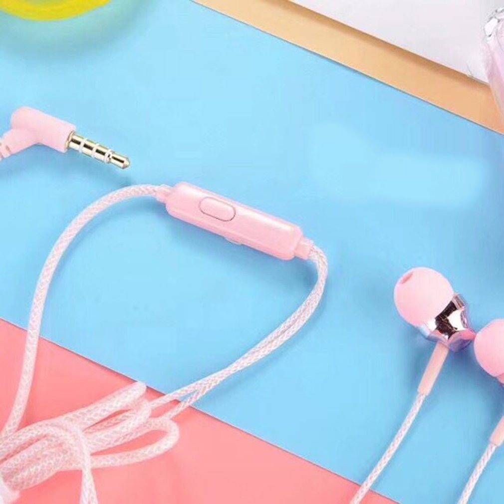 Bedrade Oortelefoon Galvaniseren Bass Stereo In-Ear Hoofdtelefoon Met Microfoon Handsfree Call Telefoon Oortelefoon Kleur Donut