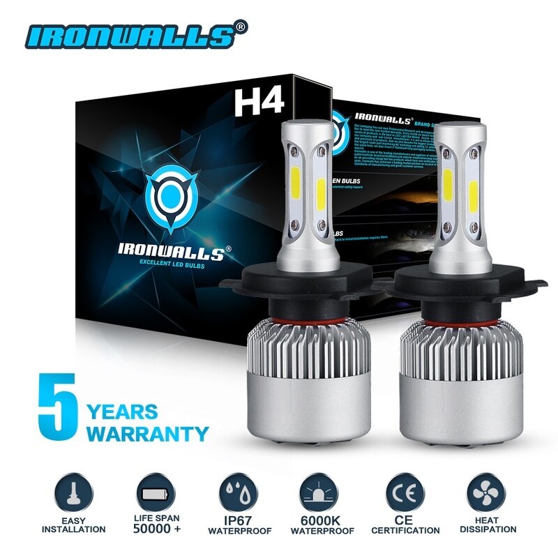 Allinone LED Auto Headlight H4 COB LED Headlamp Conversion Kit DC9V