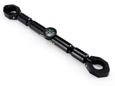 Multi-function motorcycle handlebar crossbar with clock/compass General motocross Aluminum alloy CNC balance handlebar crossbar: black with compass