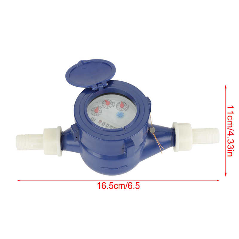 Water Meter DN15 Garden Home Plastic Cold Water Meter Single Water Flow Wet Table Measuring Tool Water Meter Sensor