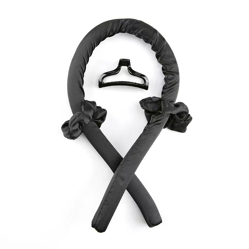 Varilla rizadora sin calor para mujer, diadema con rizos para el cabello sin calor, rizador de pelo suave y brillante, herramientas de peluquería, accesorios para mujer.: Negro