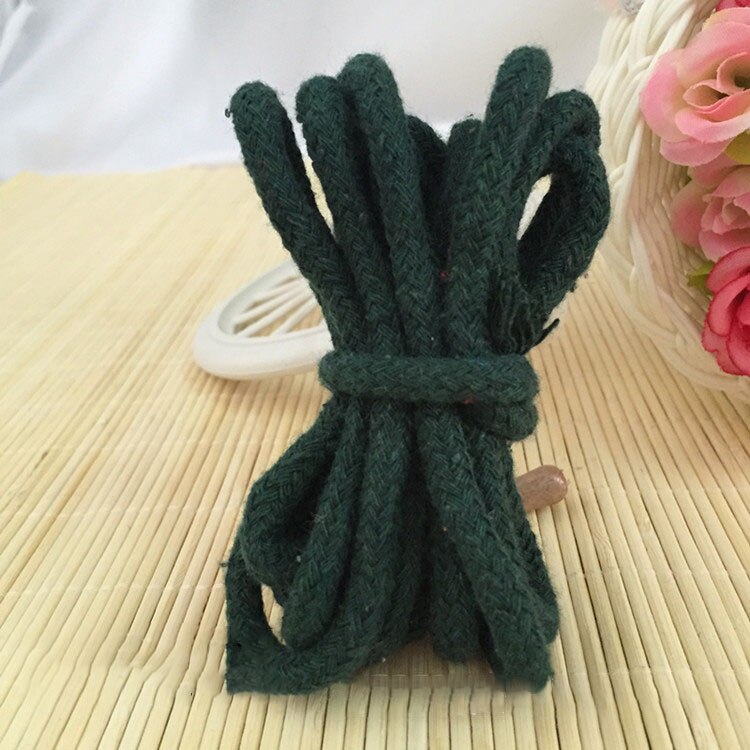 Meetee 20M 5mm gewebte Baumwolle Seil 16 Stränge Feste Schnur für Hosen Taille Starken Seil Bekleidungs Handtasche DIY handwerk handgefertigt Zubehör: DarkGreen