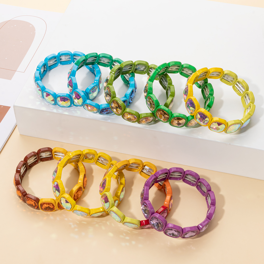 Pulseras de cuentas de cristal de invierno para mujer, pulseras elásticas de cuentas coloridas, joyería brillante bohemia hecha a mano, 2024