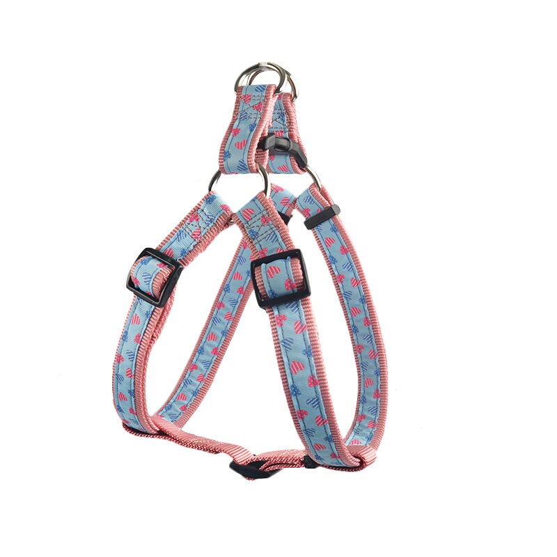 Husdjur små hundselar nylonmönster tygsele xs/s/l hållbar stark sele för stora medelstora små hundar chihuahua  hy060: Kärleksmönster / Xs 1 cm 25-40cm