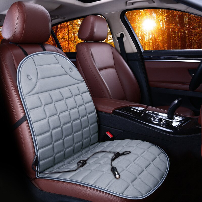12V voiture sièges chauffants siège d'hiver chauffage siège de voiture coussin chauffant couvre voiture électrique siège chauffant voiture style hiver coussin coussins: 1pcs Gray