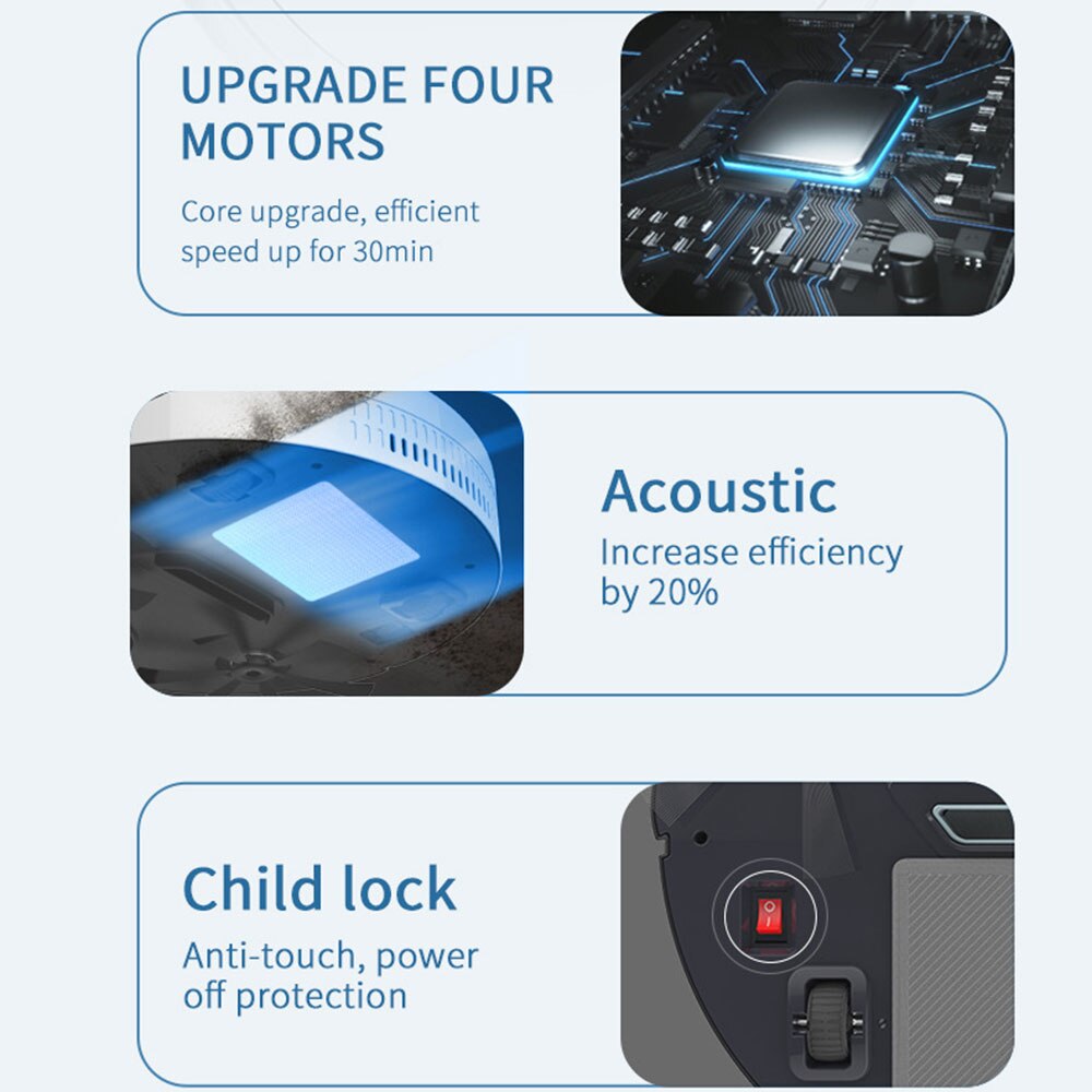 Robot Vacuum Cleaner Sweep Suctions Mops 3in1 Low Noise Dust Sweepers Household Automatic Lazy Smart Vacuum Cleaner