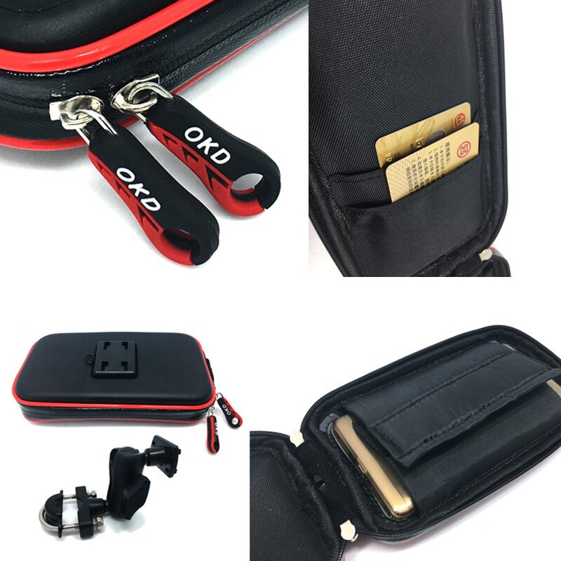 Motorcycle Phone Mount - Waterproof Zipper Case - ABS Plastic - Anti-theft Lever - for Smartphones