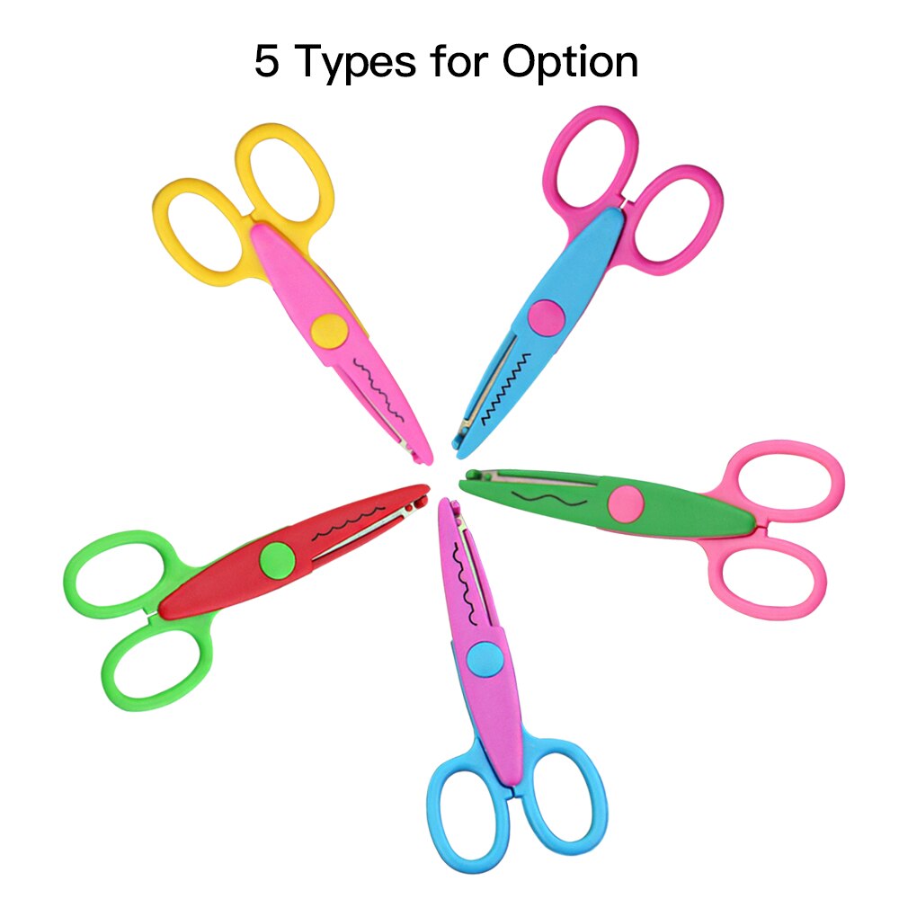 DIY Crafts Scissors Plastic Kid Safety Art Scissors Scrapbooking Decorative Cutters for Handmade Photo Album Scrapbooking