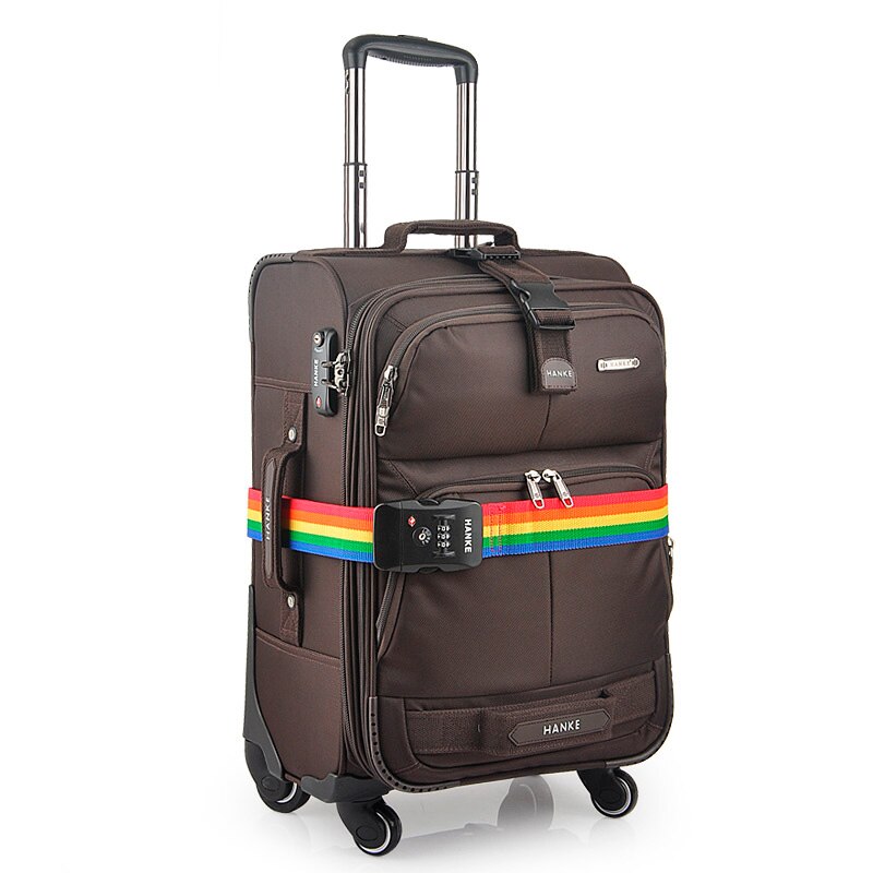 Hanke bagage sangle voyage accessoire ceinture de valise avec serrure TSA longueur réglable pour 32 pouces et ci-dessous couleur arc-en-ciel H6118
