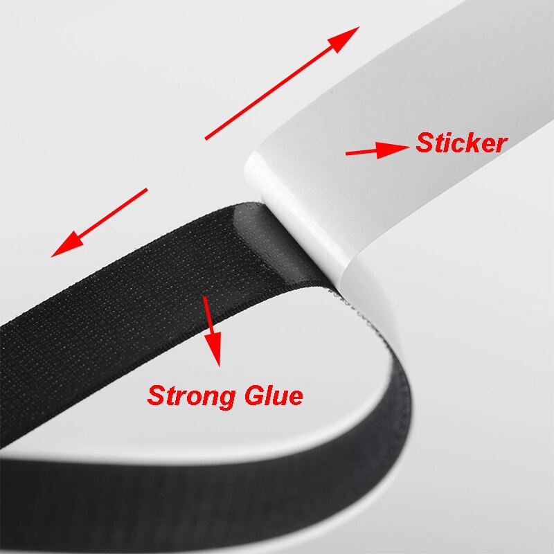 25 Meters/pair Zelfklevende Klittenbandsluiting Tape Zwart Wit Nylon Sticker Met Lijm Magie Velcross Tape 16-50Mm