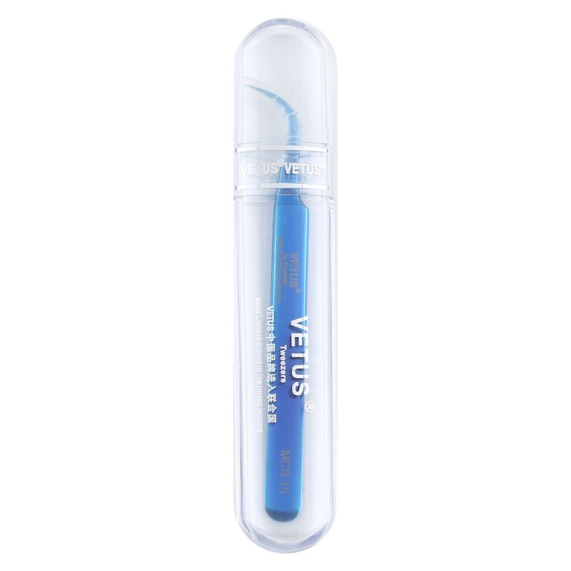 Vetus MCS-15 Bright Blue Curved Tweezers