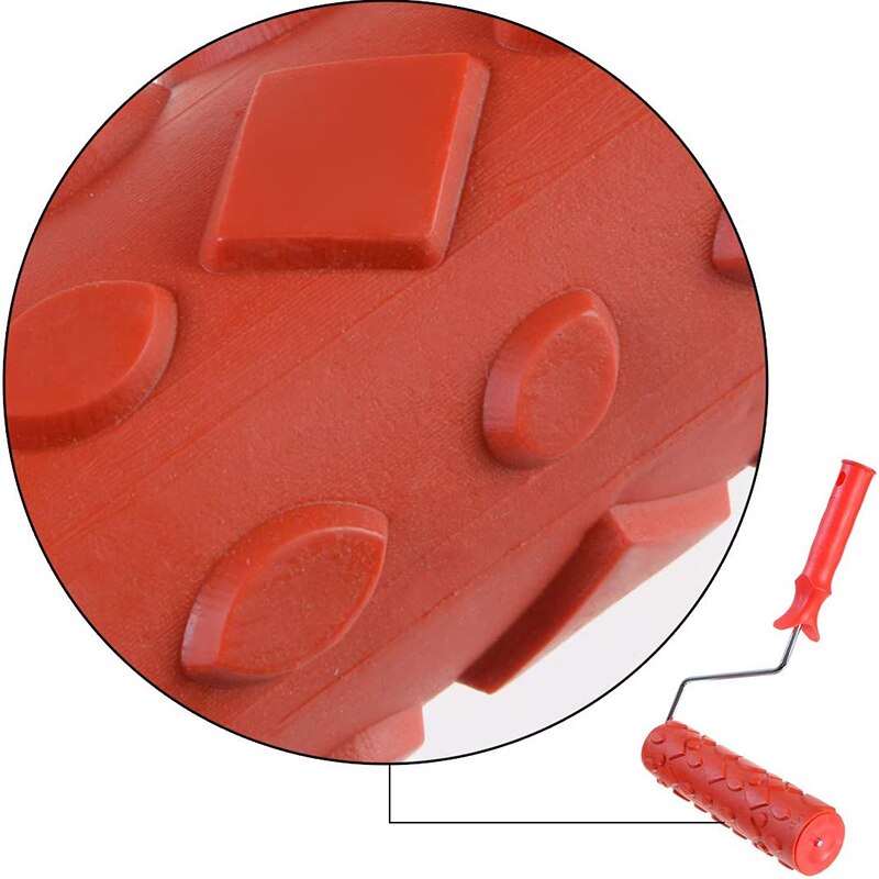 per esempio109T in Rilievo Rullo di Vernice 10 Pollici di Gomma Modello di Legno Graining Strumento Zigrinatura per la Decorazione Della Parete
