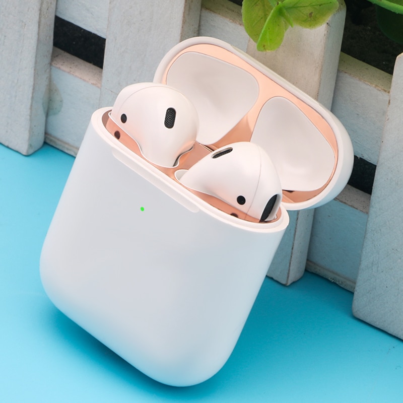 Dust Guard Effen Skin Shell Oortelefoon Case Installeren Stofdicht Praktische Bescherming Sticker Metalen Duurzaam Voor Airpods 2 2nd