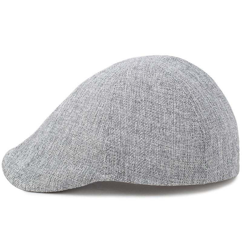 Boinas de ocio de algodón delgadas causal hombre primavera sol sombrero verano hombre boina corta ala fresca soild