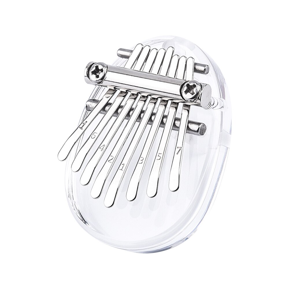 Mini Kalimba 8 Keys Kalimba Transparent Piano Crystal Acrylic Thumb Piano for Kids Adults Beginners Profesisonals Heart-shaped: Oval Shape