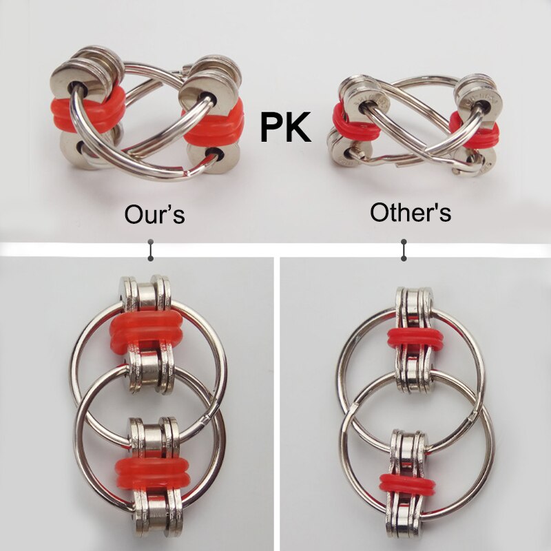 Flippy Chain Fidget Toy, Stainless Steel Key Ring Decompression Toy for Office Worker Autism ADHD