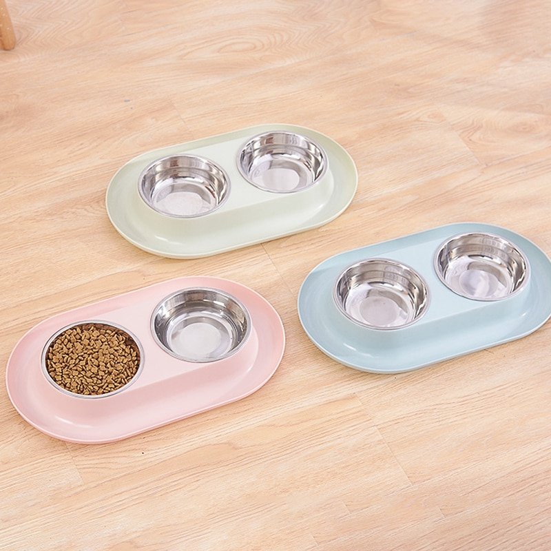 Roestvrijstalen dubbele voerbak voor honden, voerbak, waterbak, voerbak voor puppy's en andere huisdieren