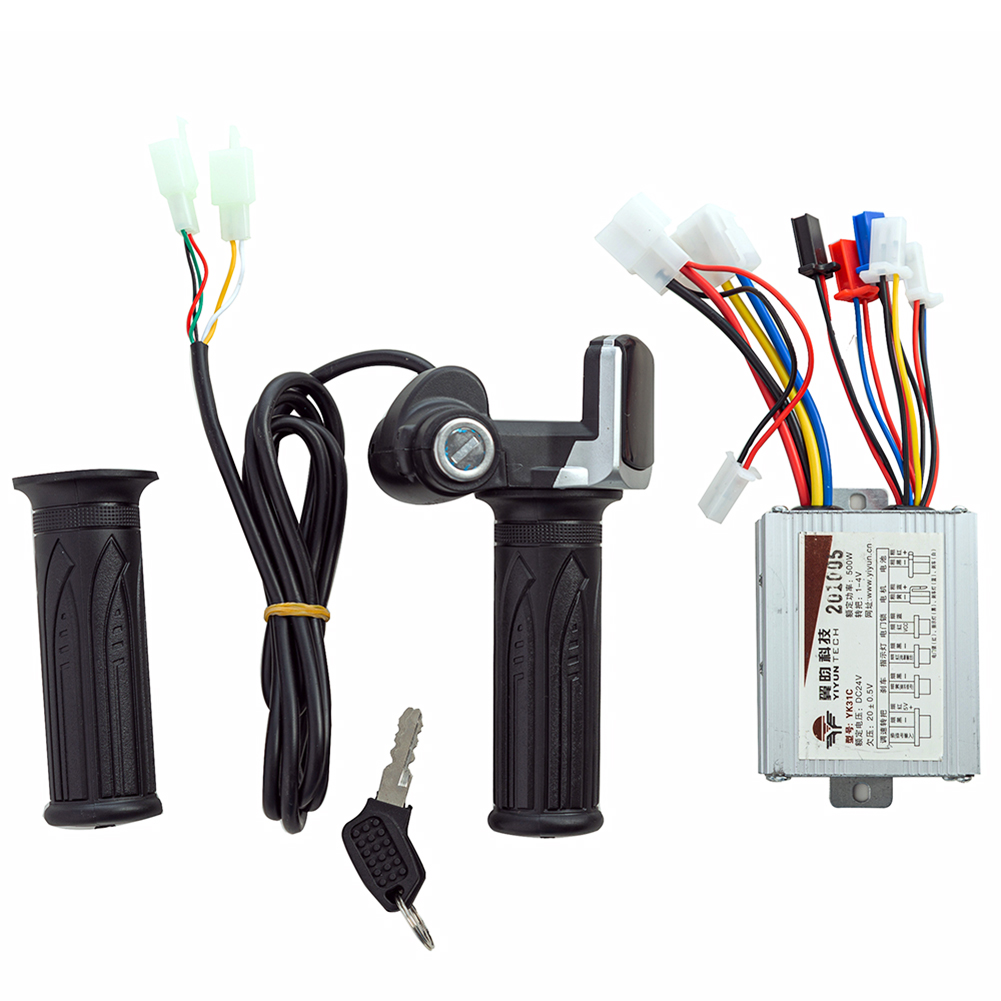 24 V/36 V/48 V 250 W/350 W/500 W/1000 W Elektrische Fiets Motor Geborsteld Controller en Throttle Twist Grip DC Scooter Speed Controller