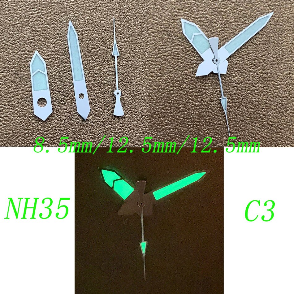 C3 Japanse Lichtgevende Horloge Accessoires Pointer Groen Drie Handen Skx Duiken Modificatie Geschikt Voor NH35/NH36 Beweging