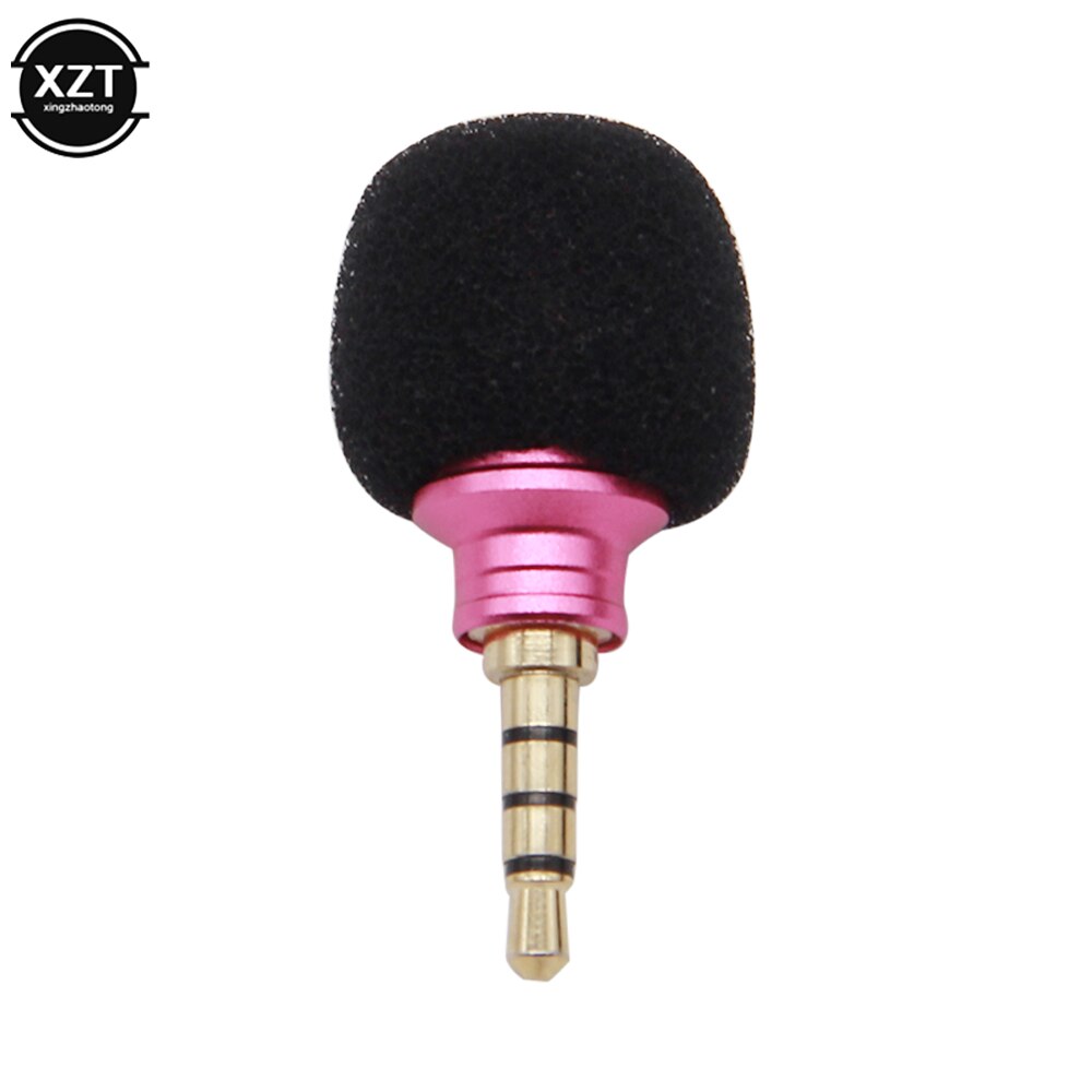 3.5mm jack mini mikrofon bærbar lille 3.5 jack mikrofon optager til bærbar smartphone smartphone android telefon metal mikrofon 4 polet pin: Rose guld