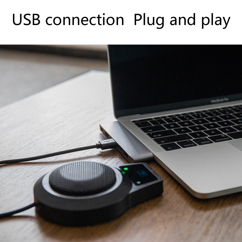 Omnidirectional Microphone USB Condenser Microphone Built-in Speaker Used for Conference PC Notebook Computer Noise