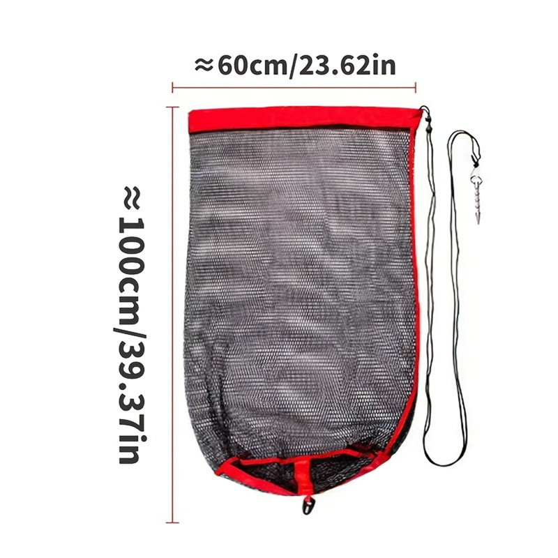Rede de pouso de pesca, saco de coleta de captura de pesca com cordão, rede de peixe portátil, malha criptografada, bolsa de retenção de peixe para: Azul