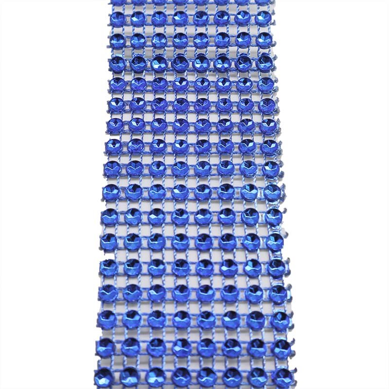 2 mètres 4cm rubans en maille diamantée bling rouleau de maille strass argenté décoration de fête à domicile ruban cristal artisanat fait main: Bleu royal / 2 mètres