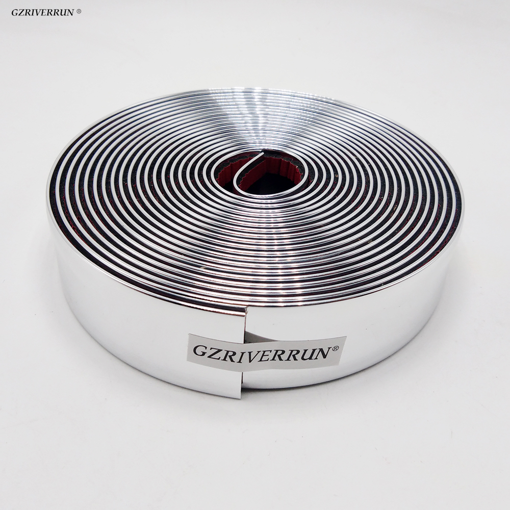 Tira cromada 30mm 5 metros autoadhesiva detalle plateado borde estilo moldura coche furgoneta camión camioneta barco SUV decoración lateral