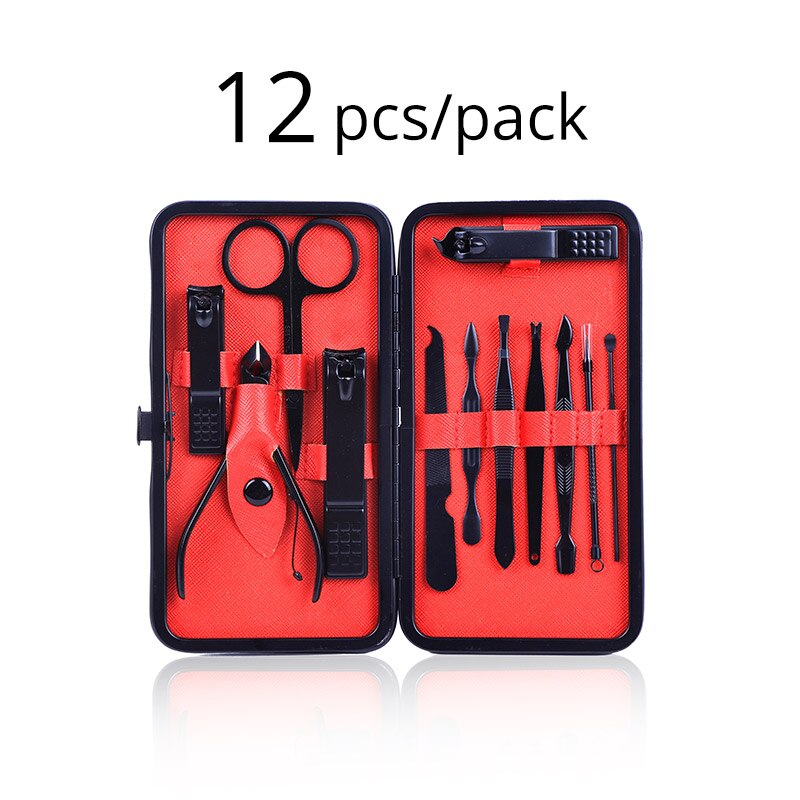 Nunify Pedicure Set 7/10/15/18 Stks/set Roestvrij Staal Nagelknipper Schaar Set Kits manicure Pedicure Care Set: 12Pcs Set