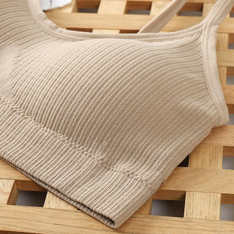 Women Wireless Padded Tube Top One-piece Solid Color Bralette Backless Nonadjusted Straps Crop Top 2022