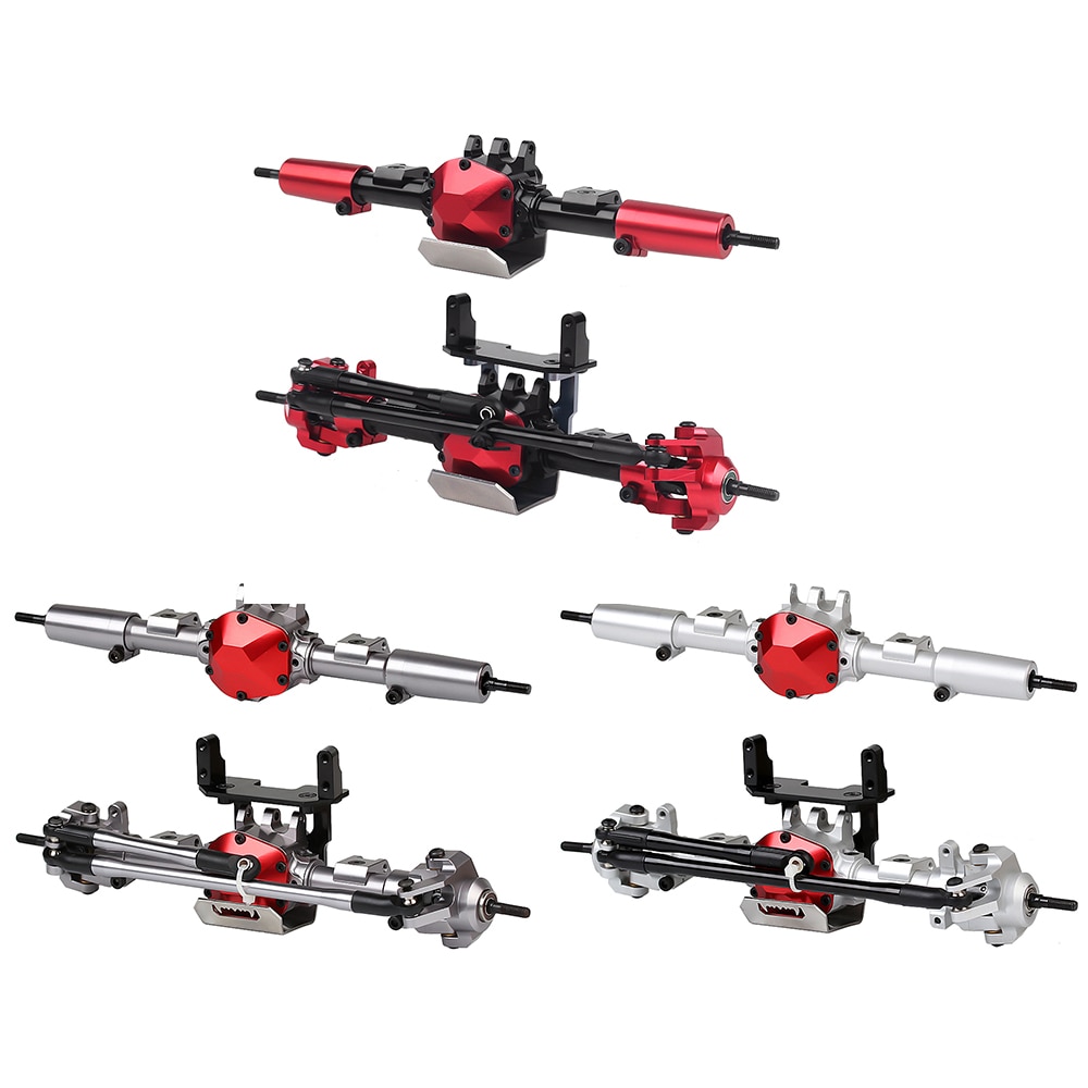 INJORA RC Car CNC Metal Front / Rear Axle with Protector for 1:10 RC Crawler Car Axial SCX10 II 90046 90047