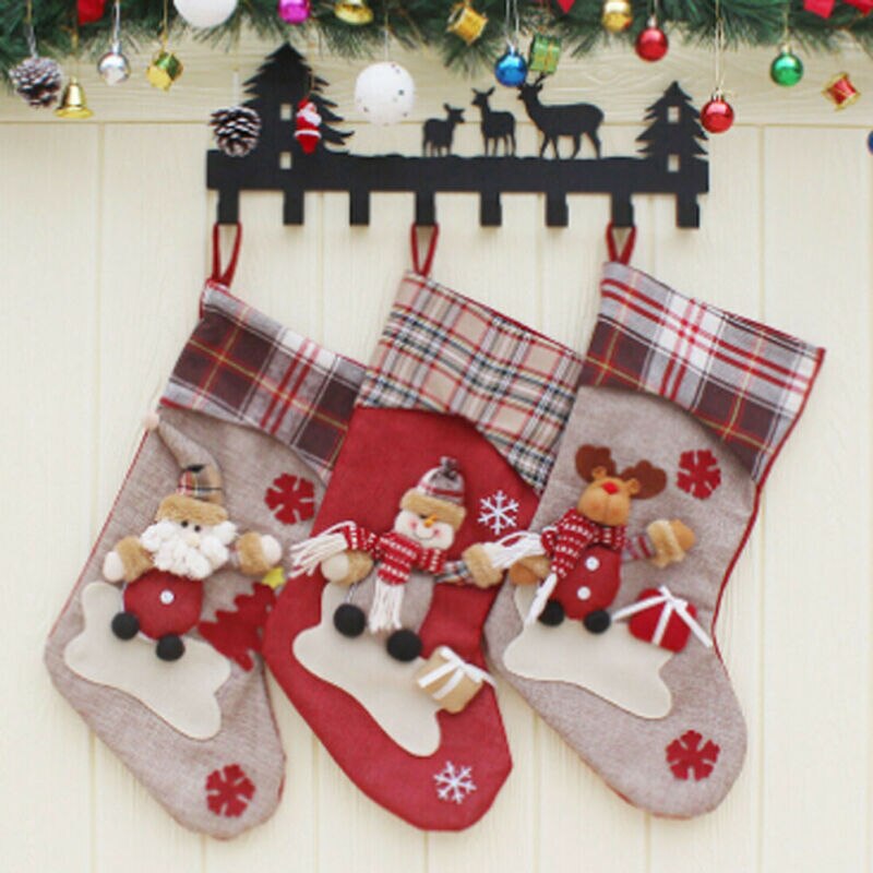 Kerstmis kerstsok mini sok kerstman snoepzak hangende decoratie kerst schattige kousen