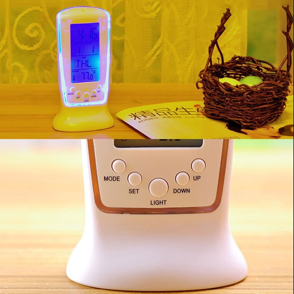 LED Digital Alarm Clock With Blue Backlight Reloj Despertador Electronic Watch LCD Display Calendar Thermometer Desk Clock