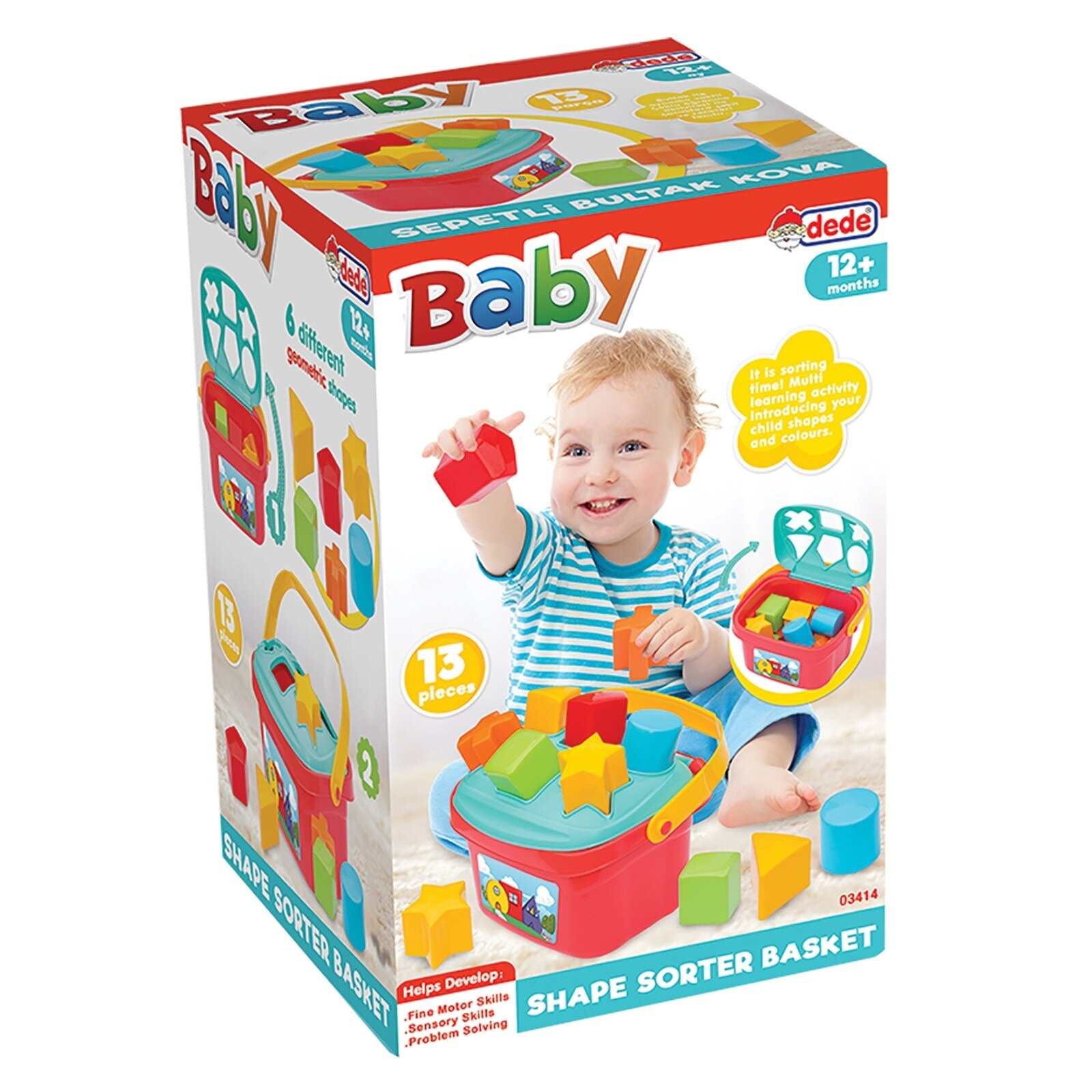 ebebek Fen Oyuncak Baby Shape Sorter Puzzle Bucket with Basket
