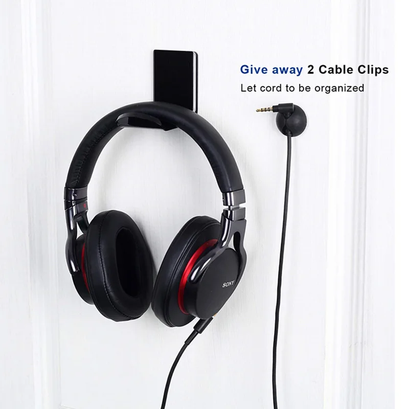Universal L Shape Headphone Stand Wall Mount Simple Hook Computer Headset Stand Earphone Acrylic Display Holder