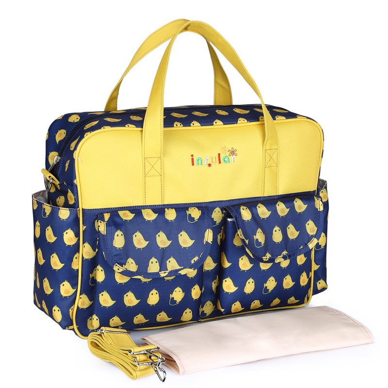Print Diaper Bag for Mom Waterproof Large Capacity Baby Care Bags for Stroller Multifunction Mommy Bag 8 Colors: Navy
