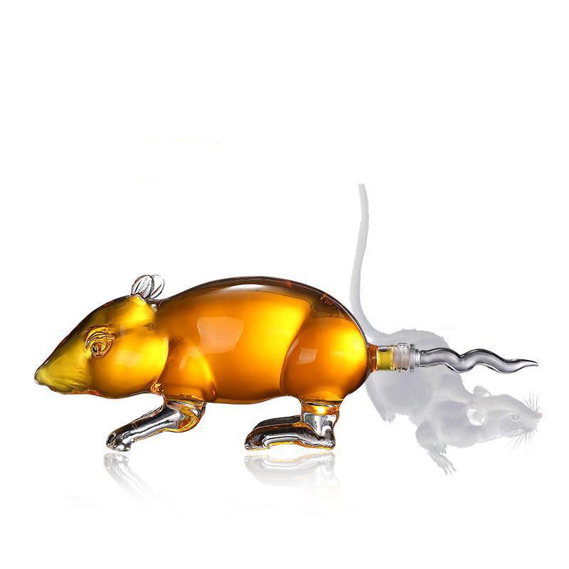 Animal Mouse Shaped Style Home Car Whiskey Decanter For Liquor Scotch Bourbon 500ML/1000ML