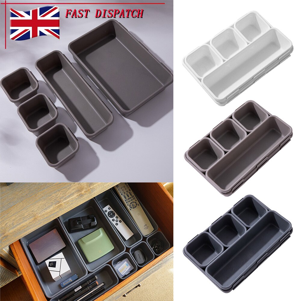 8-Piece Set Drawer Style Storage Box Tray Separate Free Combination Multi-Purpose DIY Home Office Small Object Storage Case