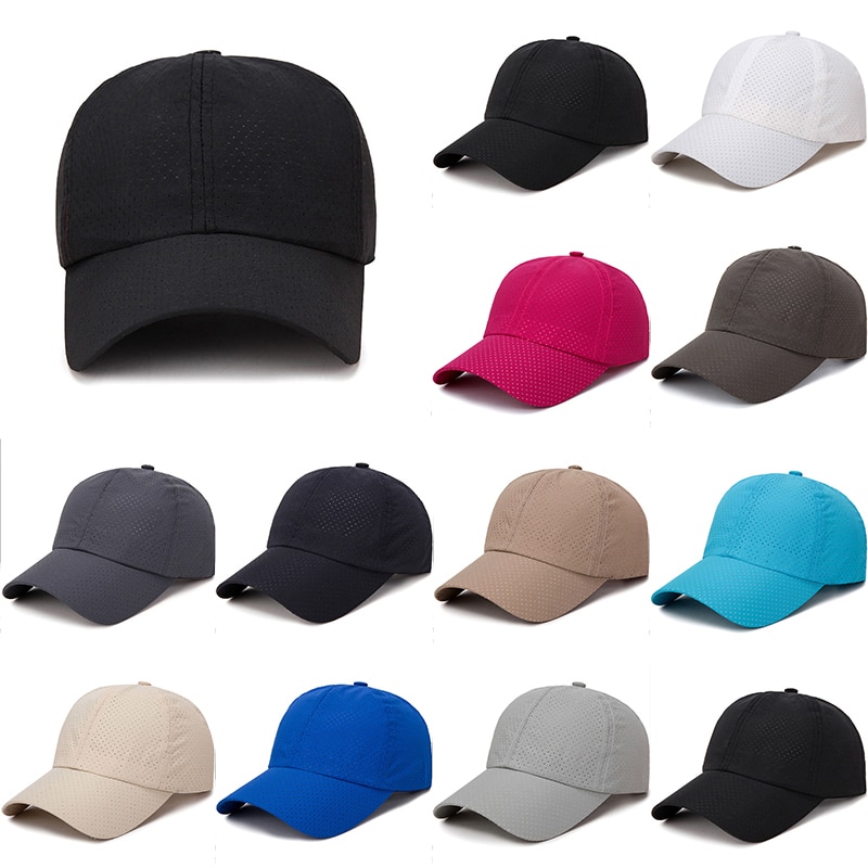 Vuxen unisex solhatt en storlek casual fast justerbar utomhusbomull enkel snabbtorkande hattar som andas, monterad keps baseballkeps