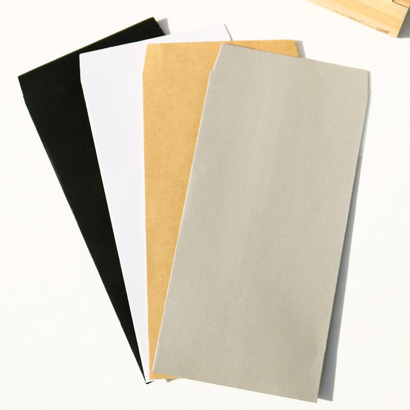 12sets Retro Kraft Paper Envelope Classical Party Invitation Envelope with Thank you Stickers Mix Color DIY Craft Bag