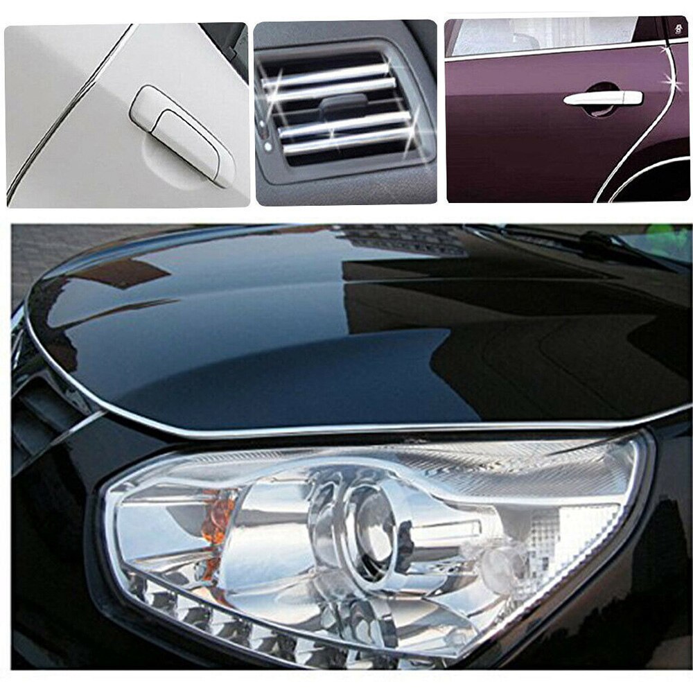 100% Brand 13M Chrome Car Door Edge Guard Molding Trim Protectors Strip 42FT Silver Durable And Practical