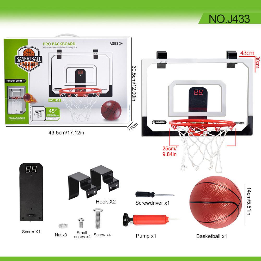 Kinder Mini Basketbal Hoepel Met Elektronisch Scorebord Bal Backboard Outdoor Indoor Excersise Accessoire Grappig Spel Speelgoed
