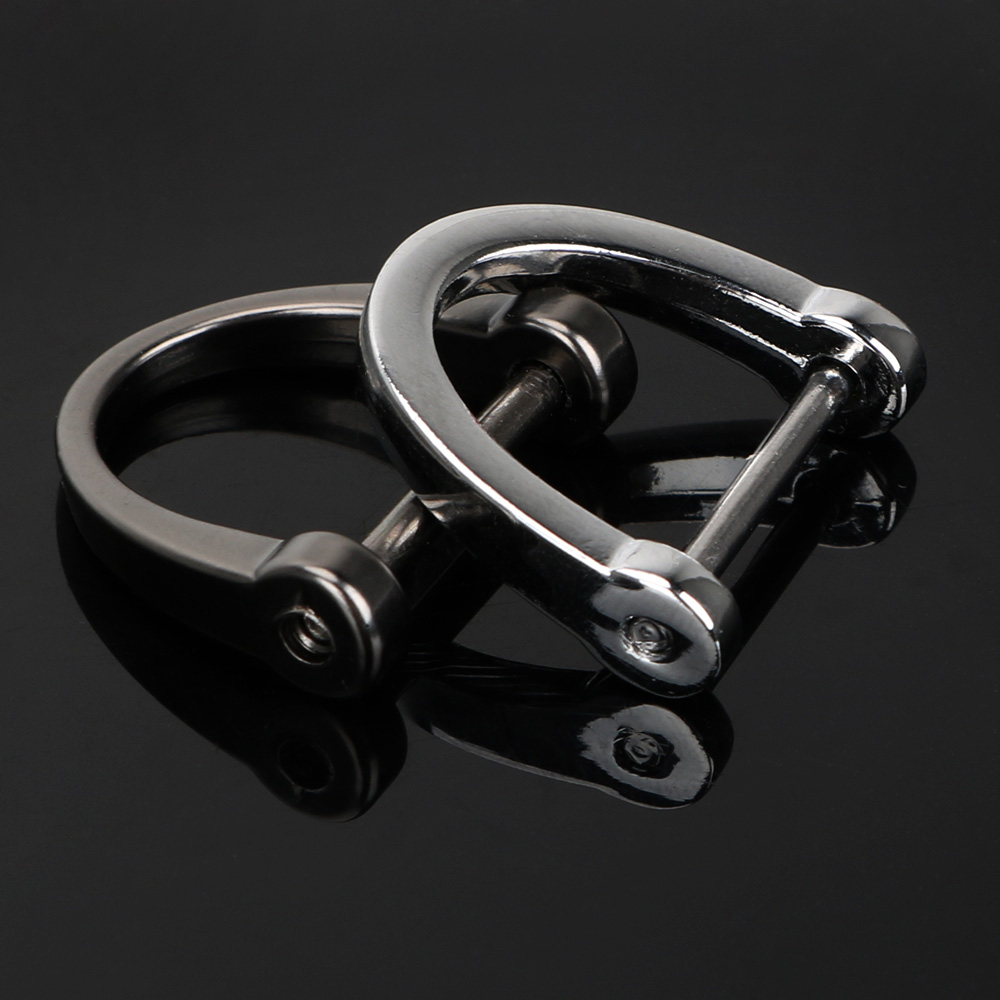 YOSOLO Thick Rod Car Keychain Metal Key Rings Interior Accessories Classic Key Ring D Shape Horseshoe Key Holder
