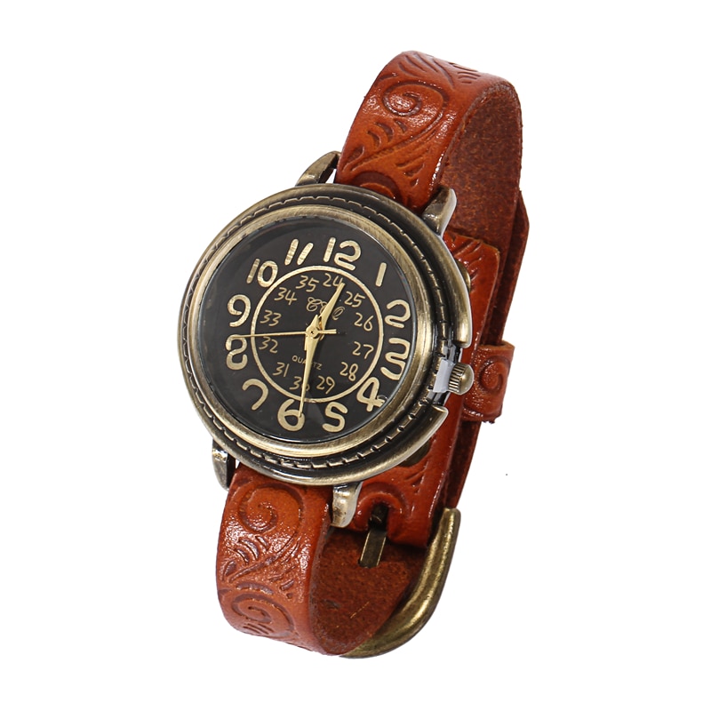 Reloj Vintage para mujer, reloj de cuarzo, pulsera de cuero PU, reloj de pulsera antiguo, relojes analógicos informales, reloj de mujer