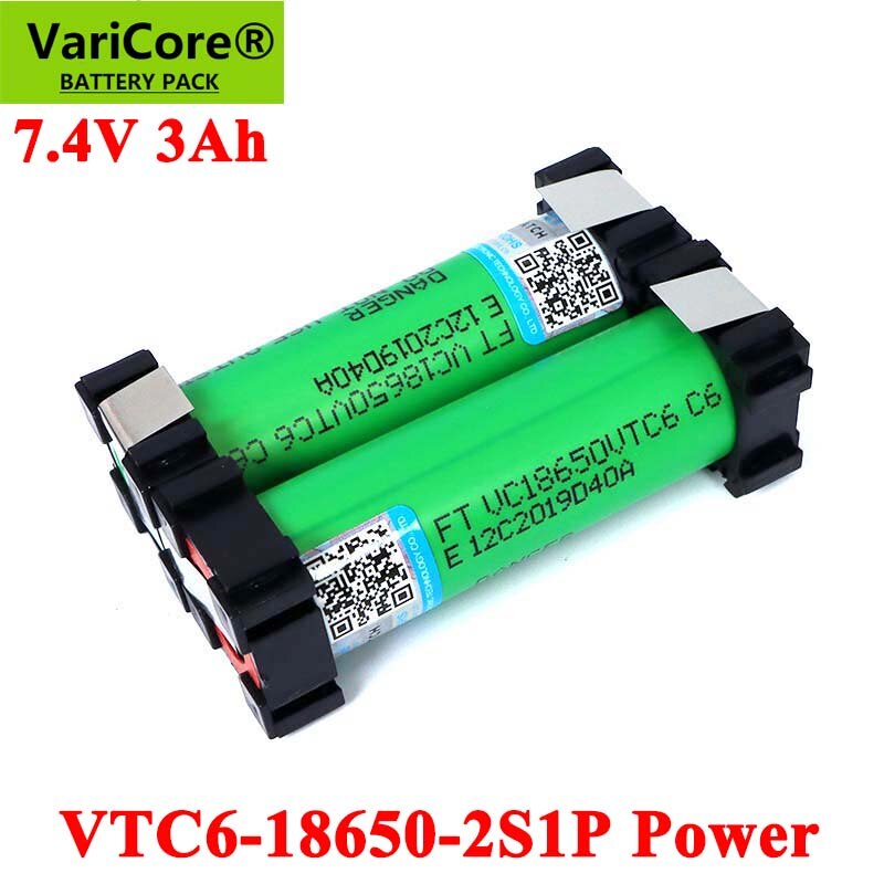 VariCore 5V/7.4V 18650 VTC6 2S1P 3000mAh 20 amp per batterie cacciavite wireless pacco batteria saldatura fai da te