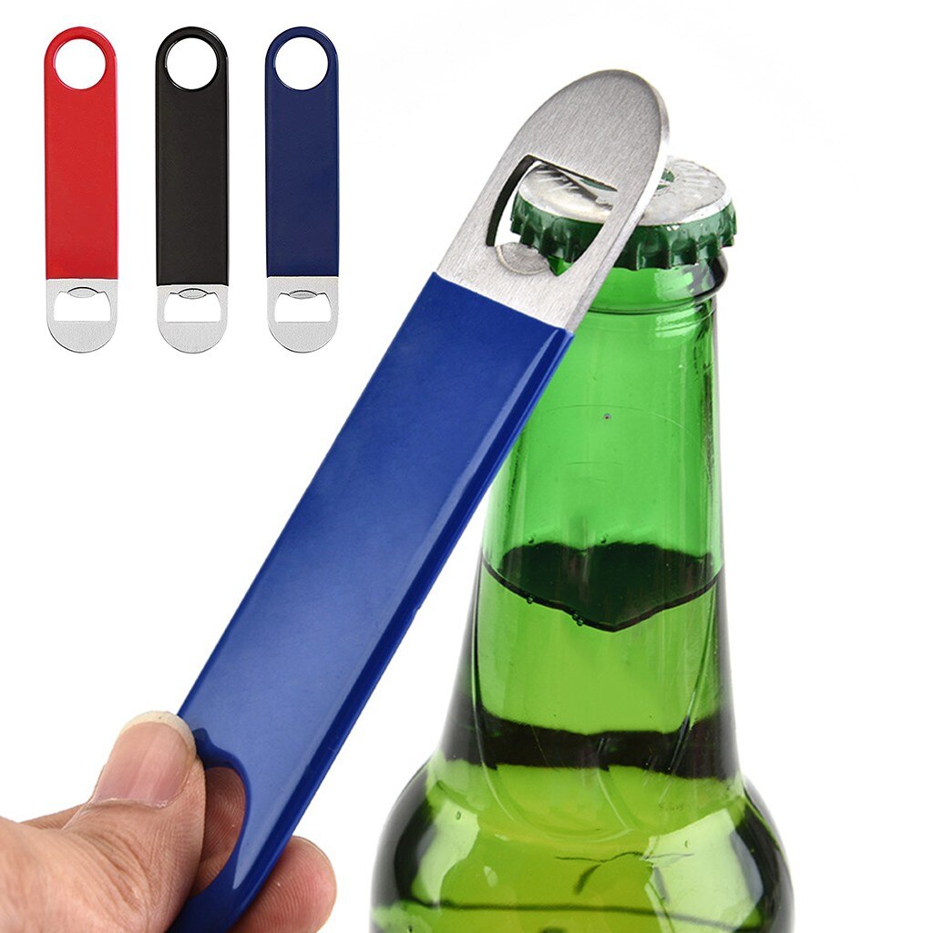 25# Kitchen Unique Flat Speed Bottle Cap Opener Remover Bar Blade Home Hotel Beer Bottle Opener Stainless Steel